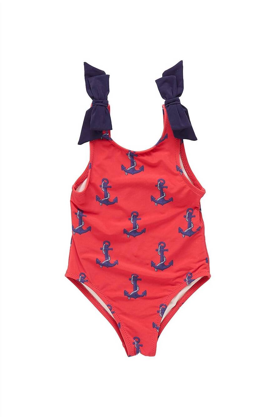 NEW PINK CHICKEN baby girls shelly suit in red nautical anchors